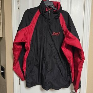 Vintage Snap-On Tools Black‎ Work Jacket Quilted Lining Men's Size L Embroidered